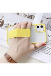 Iphone 12 Ile Uyumlu Kılıf Buzlu Şeffaf Standlı Yanları Silikon Clesta Turkuaz thumbnail 2