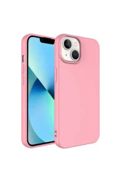 Iphone 14 Pro Max Ile Uyumlu Kılıf Kadife Iç Yüzey Silikon Vieri Kılıf Pembe thumbnail 1