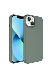 Iphone 14 Pro Max Ile Uyumlu Kılıf Kadife Iç Yüzey Silikon Vieri Kılıf Koyu Yeşil thumbnail 4