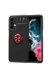 Galaxy A23 Kılıf Yüzük Tutuculu Mıktanıslı,standlı Novel Silikon Siyah-kırmızı thumbnail 1