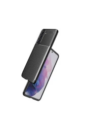 Galaxy S21 Fe Ile Uyumlu Kılıf Karbon Delüx Tpu Silikon Siyah thumbnail 2