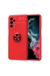 Galaxy A23 Kılıf Yüzük Tutuculu Mıktanıslı,standlı Novel Silikon Kırmızı thumbnail 1