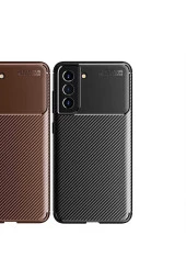 Galaxy S21 Fe Ile Uyumlu Kılıf Karbon Delüx Tpu Silikon Lacivert thumbnail 3