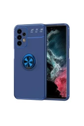 Galaxy A23 Kılıf Yüzük Tutuculu Mıktanıslı,standlı Novel Silikon Mavi thumbnail 1