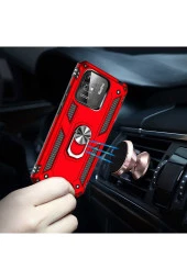 Xiaomi Redmi 10c Ile Uyumlu Kılıf Shockproof Standlı Yüzük Tutuculu Mega Case Gri - 3
