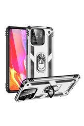 Xiaomi Redmi 10c Ile Uyumlu Kılıf Shockproof Standlı Yüzük Tutuculu Mega Case Gri - 1