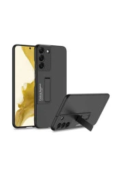 Galaxy S22 Plus Ile Uyumlu Kılıf Mat Görünümlü Kalem Bölmeli Stand Olabilen Siyah thumbnail 1