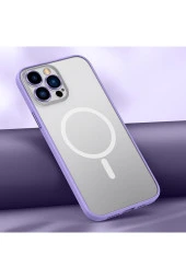 Iphone 13 Pro Max Ile Uyumlu Şeffaf Renkli Transparan Chatoyant Magsafe Uyumlu Kılı Lila thumbnail 1
