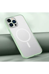 Iphone 12 Pro Ile Uyumlu Şeffaf Renkli Transparan Chatoyant Magsafe Uyumlu Kılıf Yeşil thumbnail 1