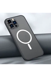 Iphone 12 Pro Ile Uyumlu Şeffaf Renkli Transparan Chatoyant Magsafe Uyumlu Kılıf Siyah thumbnail 1