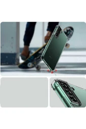 Galaxy S22 Ile Uyumlu Kılıf Kamera Korumalı Clear Anti-shock Sert Arka Kapak Şeffaf thumbnail 3