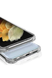 Galaxy S22 Ultra Ile Uyumlu Kılıf Kamera Korumalı Clear Anti-shock Sert Arka Kapak Şeffaf thumbnail 4