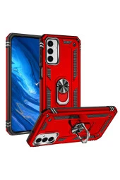 Galaxy M23 Ile Uyumlu Kılıf Shockprof Yüzük Tutuculu Vega Kırmızı thumbnail 1