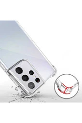 Galaxy S22 Ultra Ile Uyumlu Kılıf Kamera Korumalı Clear Anti-shock Sert Arka Kapak Şeffaf thumbnail 2