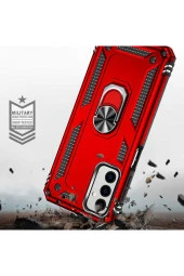 Oppo A36 Ile Uyumlu Kılıf Shockprof Yüzük Tutuculu Vega Kırmızı thumbnail 2