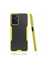 Oppo A76 Ile Uyumlu Kılıf Renkli Kenar Perfe Tpu Silikon Sarı thumbnail 1