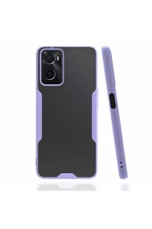 Oppo A76 Ile Uyumlu Kılıf Renkli Kenar Perfe Tpu Silikon Mor thumbnail 1