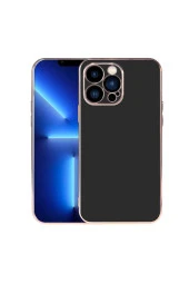 Iphone 13 Pro Max Ile Uyumlu Kılıf Kamera Korumalı Parlak Renk Tasarımlı Emollient Kılıf Siyah thumbnail 3