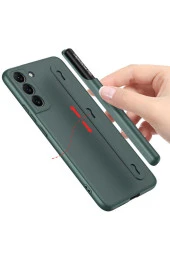 Galaxy S22 Ile Uyumlu Kılıf Kamera Korumalı Kalem Bölmeli + Kalem Hediyeli Fetching Kapak Siyah thumbnail 3