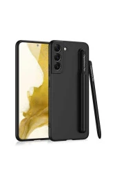 Galaxy S22 Ile Uyumlu Kılıf Kamera Korumalı Kalem Bölmeli + Kalem Hediyeli Fetching Kapak Siyah thumbnail 1