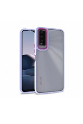 Vivo Y20s Ile Uyumlu Kılıf Kontrast Renk Tasarımlı Cynosure Kapak Lila thumbnail 1