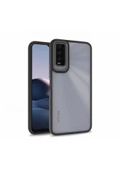Vivo Y20s Ile Uyumlu Kılıf Kontrast Renk Tasarımlı Cynosure Kapak Siyah thumbnail 1