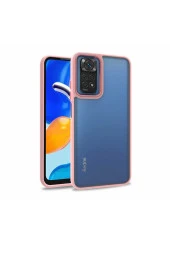 Xiaomi Redmi Note 11s Ile Uyumlu Kılıf Kontrast Renk Tasarımlı Cynosure Kapak Rosegold thumbnail 1