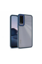 Vivo Y20s Ile Uyumlu Kılıf Kontrast Renk Tasarımlı Cynosure Kapak Mavi thumbnail 1