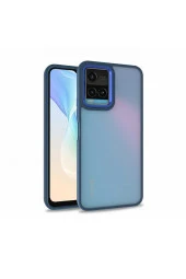 Vivo Y32 Ile Uyumlu Kılıf Kontrast Renk Tasarımlı Cynosure Kapak Mavi thumbnail 1