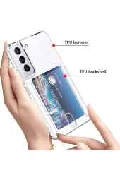 Samsung Galaxy S22 Plus Ile Uyumlu Transparent Pulisic Kartlıklı Antişok Kılıf Şeffaf thumbnail 3