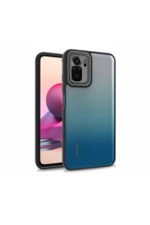 Redmi Note 10s Ile Uyumlu Kılıf Kontrast Renk Tasarımlı Cynosure Kapak Siyah thumbnail 1