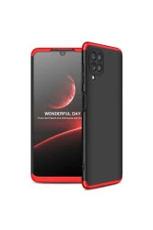 Galaxy M32 Ile Uyumlu Kılıf Soft Hard Koruma Ays Siyah-kırmızı thumbnail 1
