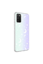 Galaxy A03s Ile Uyumlu Kılıf Parlayan Fosfor Yüzeyli Desenli Kapak Moon thumbnail 1
