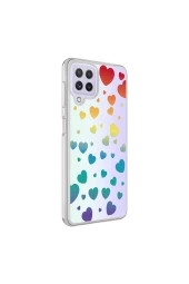 Galaxy M22 Ile Uyumlu Kılıf Parlayan Fosfor Yüzeyli Desenli Kapak Heart thumbnail 1