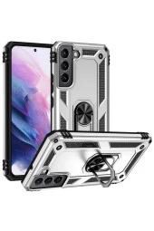 Galaxy S22 Ile Uyumlu Kılıf Shockprof Yüzük Tutuculu Vega Gri - 1
