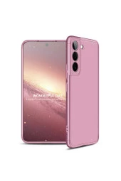 Galaxy S22 Ile Uyumlu Kılıf 3 Parça 360 Soft Hard Koruma Rosegold thumbnail 1