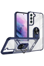 Galaxy S22 Plus Ile Uyumlu Kılıf Yüzük Tutuculu Standlı Freez Lacivert thumbnail 1