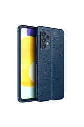 Galaxy A73 Kılıf Niss Silikon Deri Görünümlü Lacivert thumbnail 1