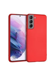 Galaxy S21 Fe Uyumlu Kılıf Kadife Iç Yüzey Silikon Vieri Kılıf Kırmızı thumbnail 1