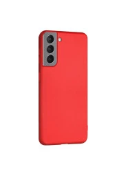 Galaxy S21 Fe Uyumlu Kılıf Kadife Iç Yüzey Silikon Vieri Kılıf Kırmızı thumbnail 2
