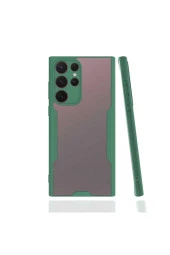 Galaxy S22 Ultra Renkli Kenar Perfe Tpu Silikon Koyu Yeşil thumbnail 1