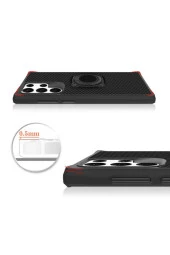 Galaxy S22 Ultra Kılıf Standlı Yüzük Tutuculu Black Kılıf Siyah Uyumlu thumbnail 7