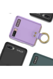 Galaxy Z Flip Ile Uyumlu 180 Derece Dönen Katlanabilir Orld Kılıf Mor thumbnail 3