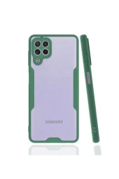 Galaxy M22 Kılıf Renkli Kenar Perfe Tpu Silikon Koyu Yeşil thumbnail 1
