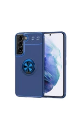 Galaxy S22 Plus Kılıf Ravel Yüzük Tutuculu Standlı Silikon Mavi thumbnail 1