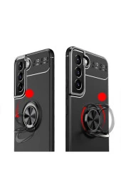 Galaxy S22 Plus Kılıf Ravel Yüzük Tutuculu Standlı Silikon Mavi thumbnail 2