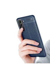 Galaxy S22 Plus Kılıf Niss Silikon Deri Görünümlü Lacivert - 2