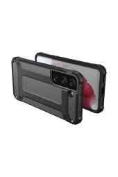 Galaxy S22 Kılıf Shockproof Zırh Koruma Siyah thumbnail 2