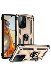 Galaxy A13 Kılıf Shockproof Yüzük Tutuculu Vega Gold thumbnail 1