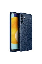 Galaxy A13 Kılıf Niss Silikon Deri Görünümlü Lacivert thumbnail 1